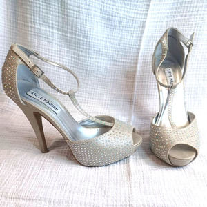 Steve Madden Maggie T-Strap Diamond Studded High Heels